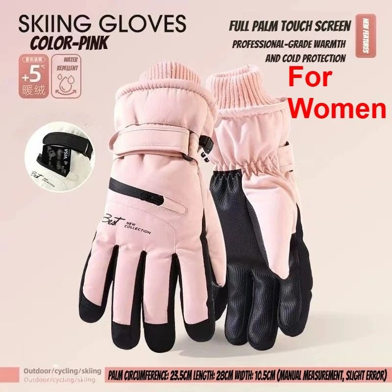 Winter Cycling Ski Gloves Waterproof Thermal Protection With Touchscreen Pocket 10