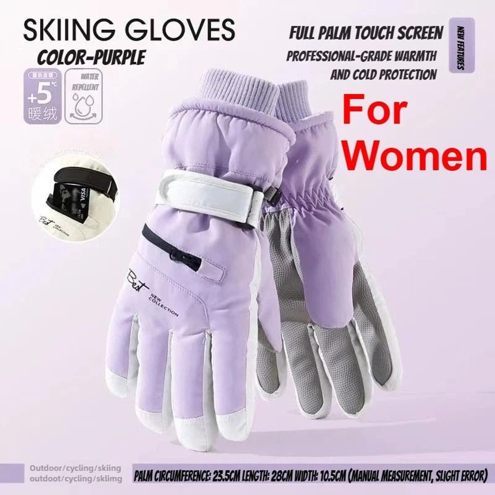 Winter Cycling Ski Gloves Waterproof Thermal Protection With Touchscreen Pocket 11