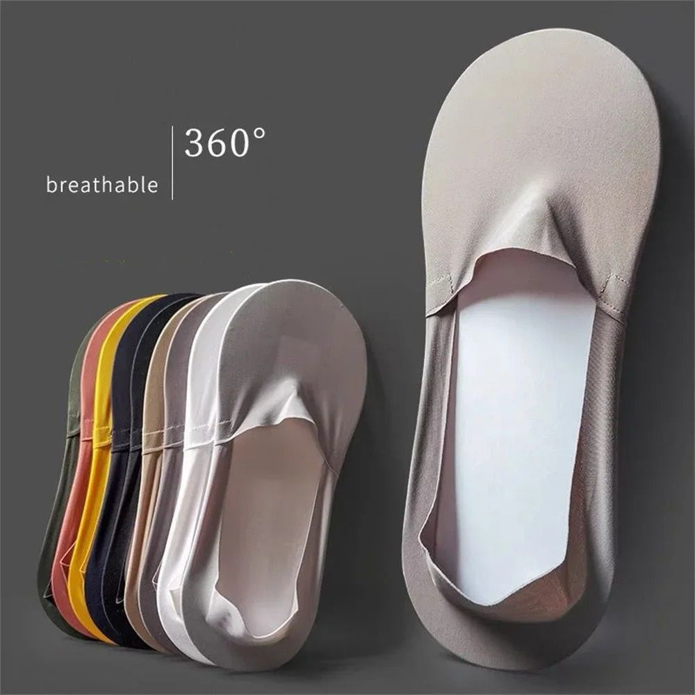 6Pack Mens Invisible Ice Silk Boat Socks UltraThin Odor Resistant 14