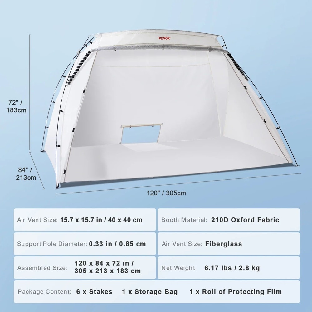 Portable Paint Booth Shelter Foldable Spray Painting Tent 6