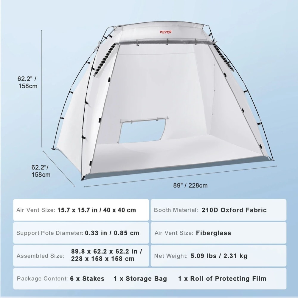 Portable Paint Booth Shelter Foldable Spray Painting Tent 7