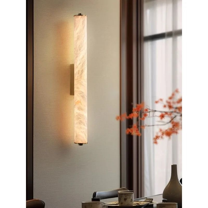 Full Copper Spanish Natural Snowflake Marble LED Wall Lamp 2