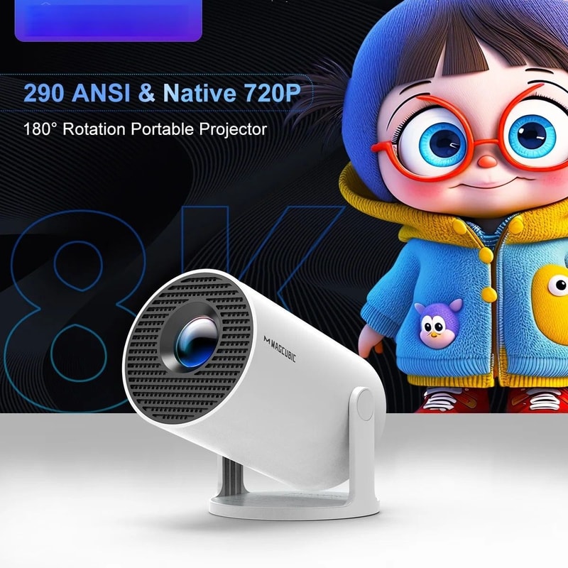 8K Smart Portable Home Cinema Projector With Android 14 0