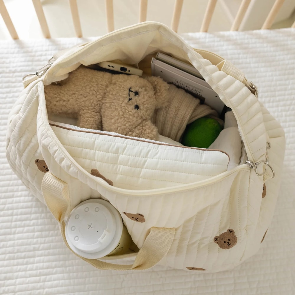 Little Bear Embroidered MultiFunctional Mommy Bag 2