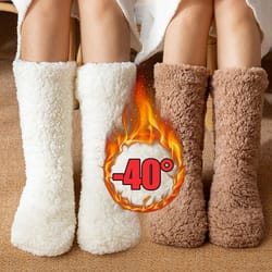 thickened winter woven thermal cashmere floor socks