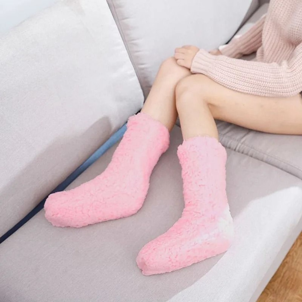 Thickened Winter Woven Thermal Cashmere Floor Socks 2