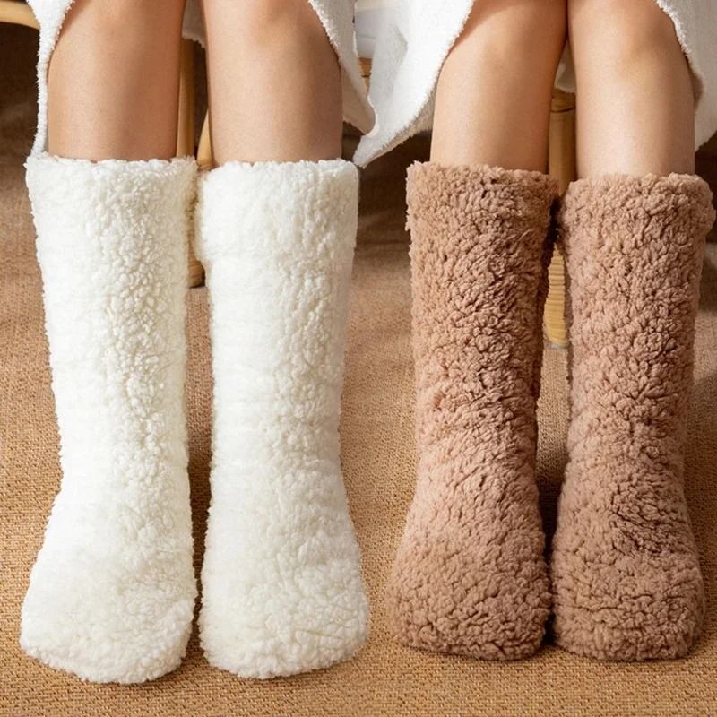 Thickened Winter Woven Thermal Cashmere Floor Socks 3