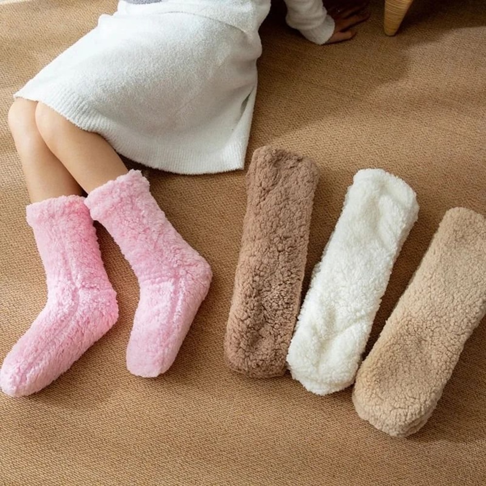 Thickened Winter Woven Thermal Cashmere Floor Socks 4