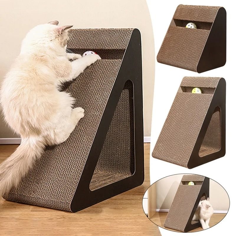 2in1 Cat Scratch Cardboard With Rotating Tracking Ball 1