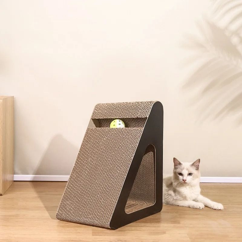 2in1 Cat Scratch Cardboard With Rotating Tracking Ball 4
