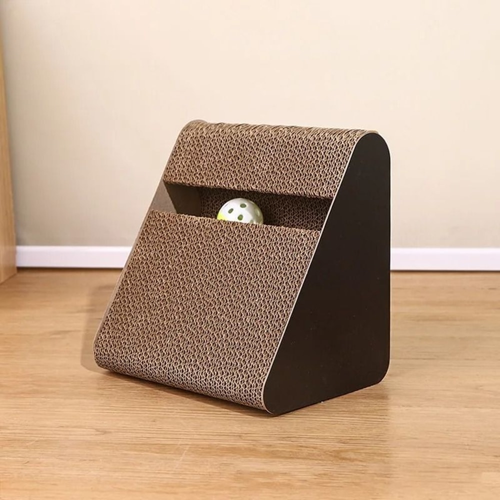 2in1 Cat Scratch Cardboard With Rotating Tracking Ball 5