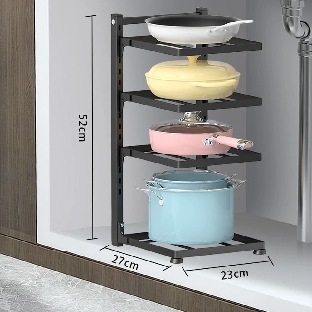 MultiLayer Adjustable Pot And Kitchen Sink Storage Rack 7