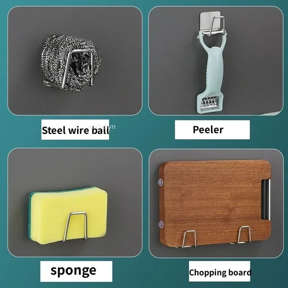 Stainless Steel SelfAdhesive Kitchen Sponge Holder 2