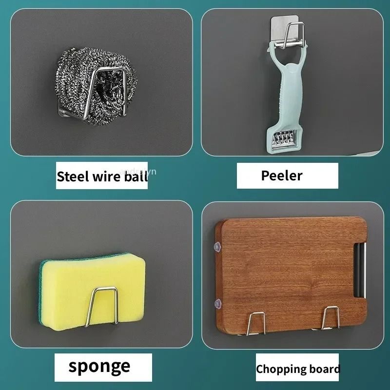 Stainless Steel SelfAdhesive Kitchen Sponge Holder 2