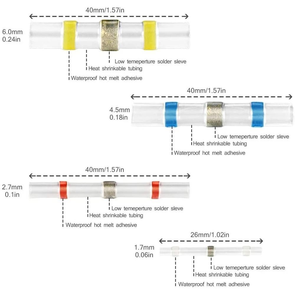 Waterproof Solder Seal Heat Shrink Wire Connectors 4