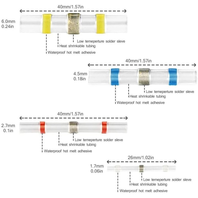 Waterproof Solder Seal Heat Shrink Wire Connectors 4