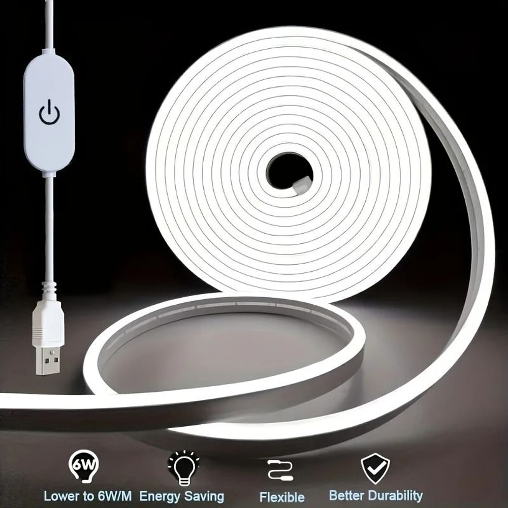 Dimmable Silicone Neon LED Strip Light With Touch Switch 2