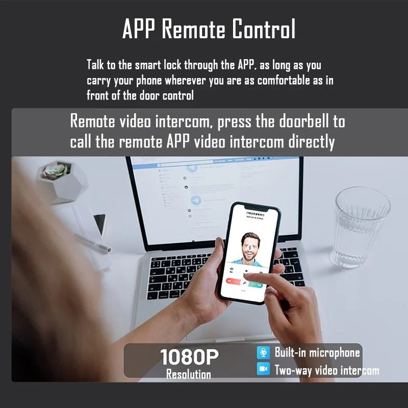 Face Recognition Smart Door Lock With Video Intercom 3