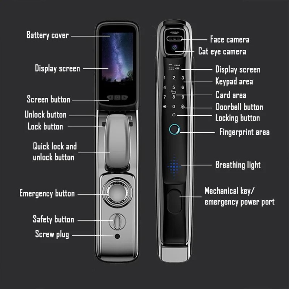 Face Recognition Smart Door Lock With Video Intercom 4