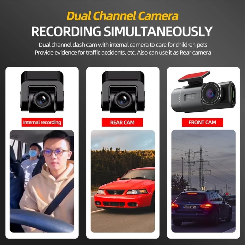 4K Mini Dashcam With GPS WiFi And Dual Lens System 3
