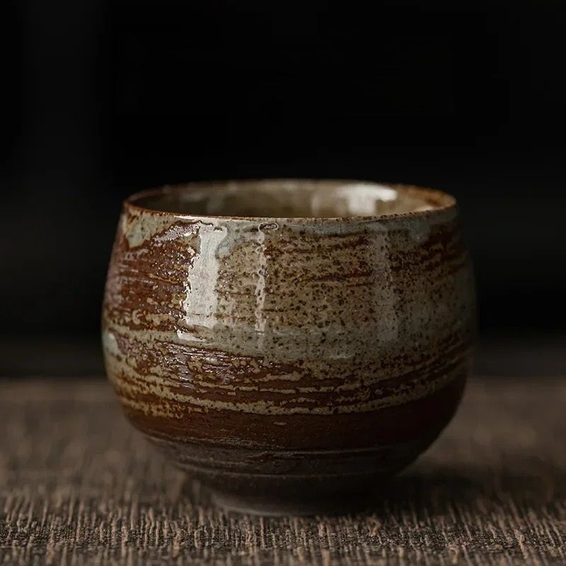 Japanese Handmade Rough Pottery Tea Cup 7