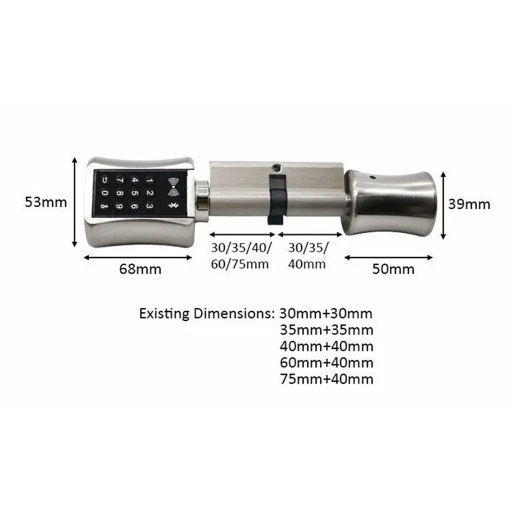 Bluetooth Smart Cylinder Lock With Digital Keypad 1
