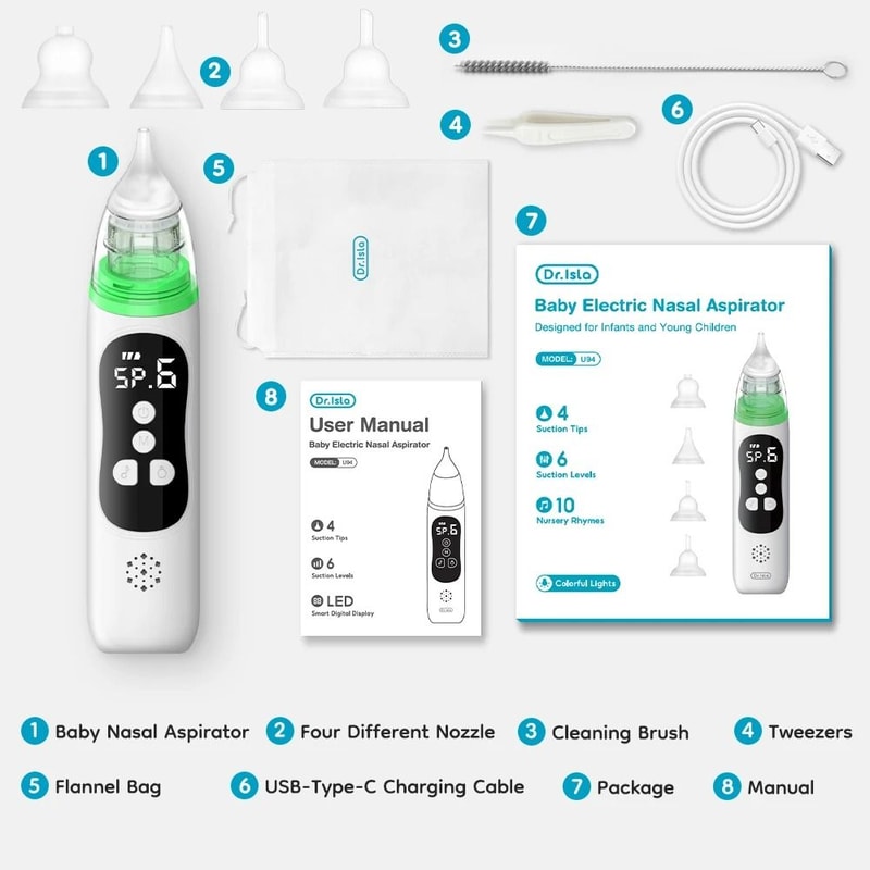 Baby Electric Nasal Aspirator And Nose Suction Device 6