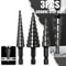 3Piece Nitride Black HSS Step Drill Bit Set 0