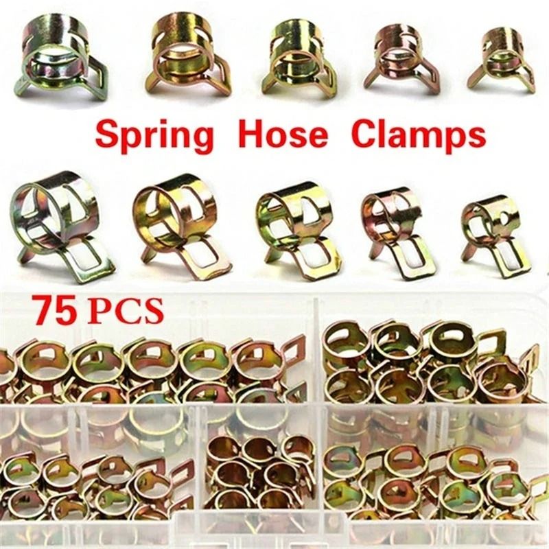 75Piece Carbon Steel Spring Hose Clamp Assortment 0
