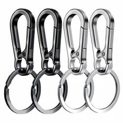 4-piece metal carabiner clip keychain set