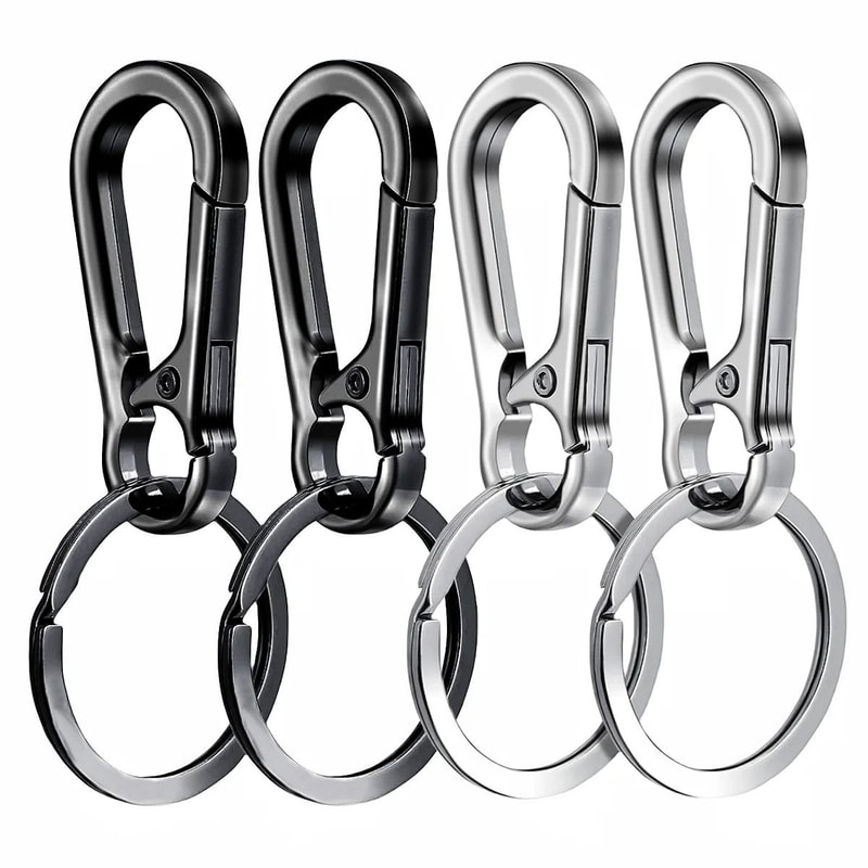 4Piece Metal Carabiner Clip Keychain Set 8