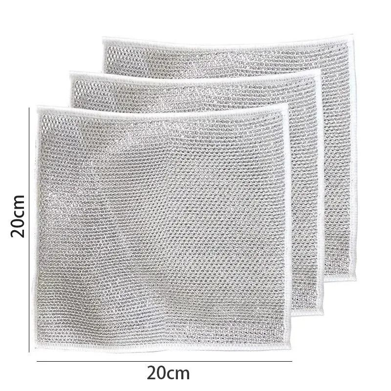 MultiPurpose Silver Wire Kitchen Cleaning Cloths 6
