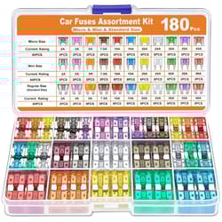 180-piece universal automotive fuse assortment kit