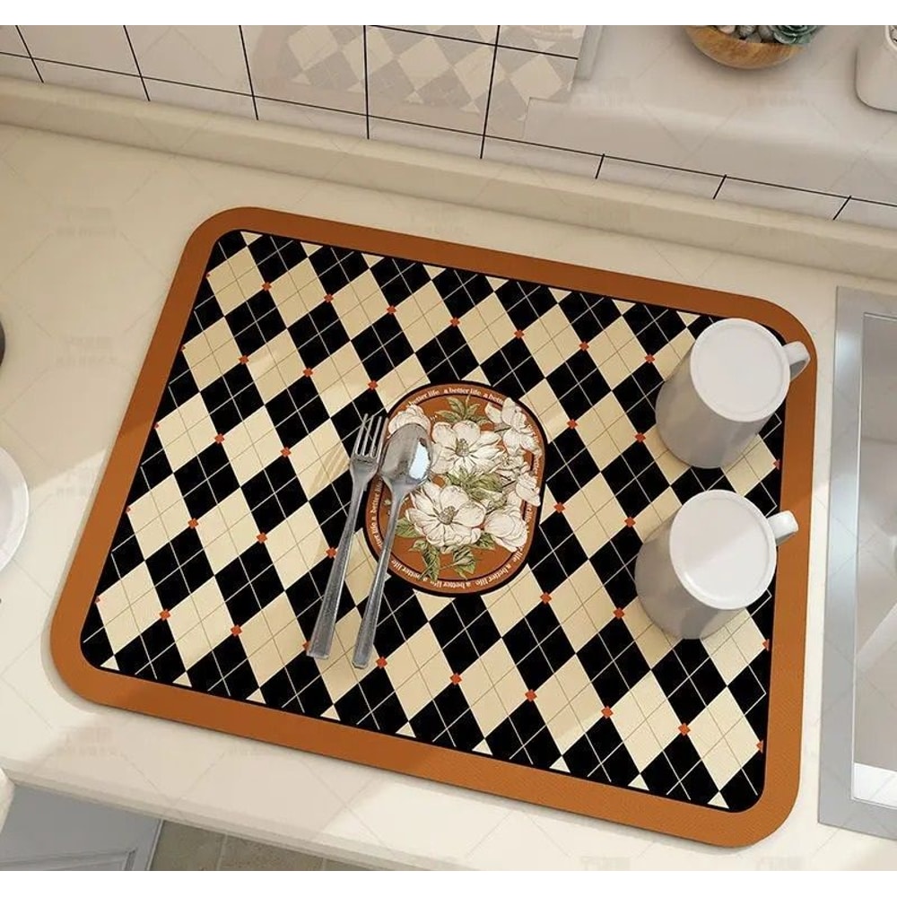 Super Absorbent QuickDry Kitchen And Coffee Mat 16