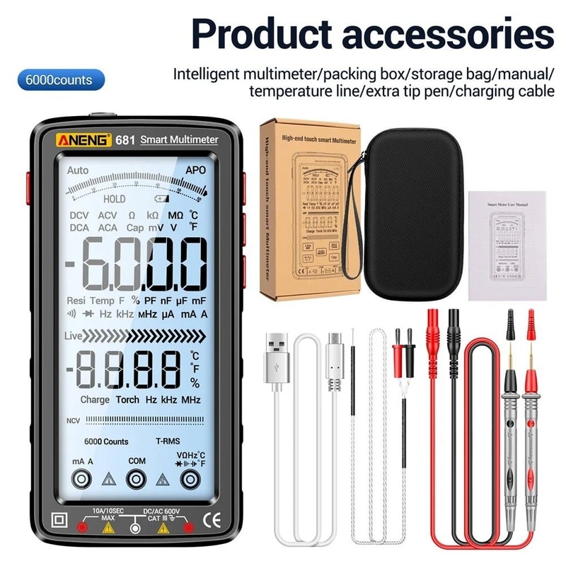 Professional UltraSlim Rechargeable Digital Multimeter 8