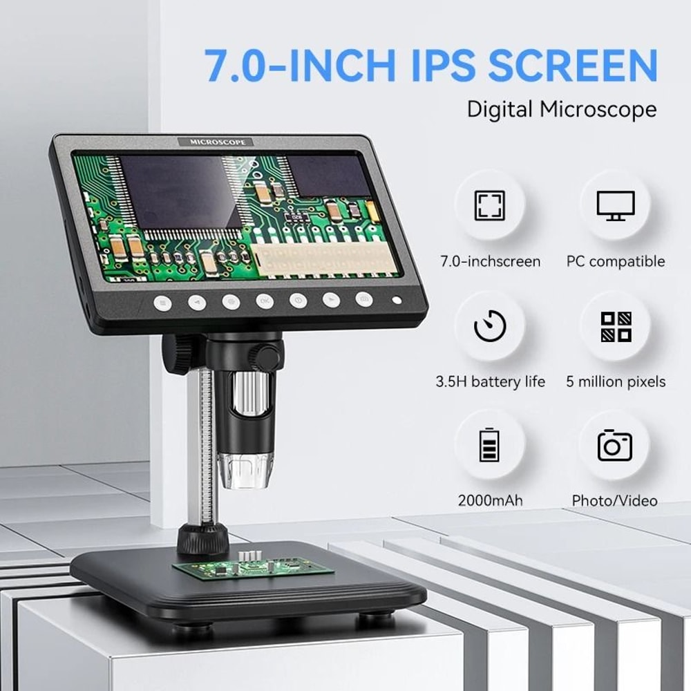 7Inch IPS HighDefinition Digital Coin Microscope 0