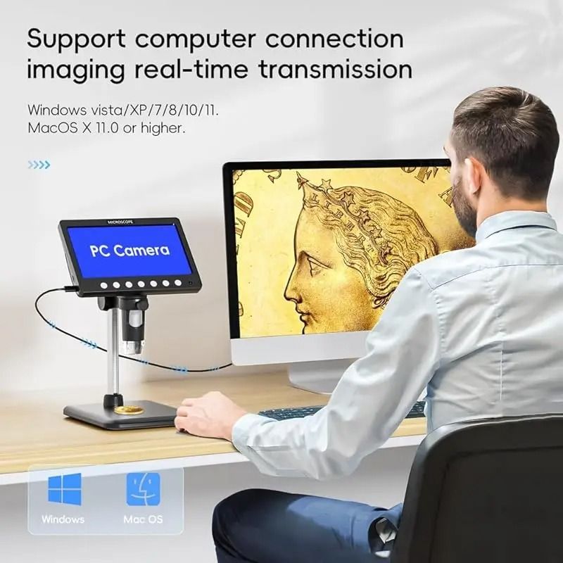 7Inch IPS HighDefinition Digital Coin Microscope 5