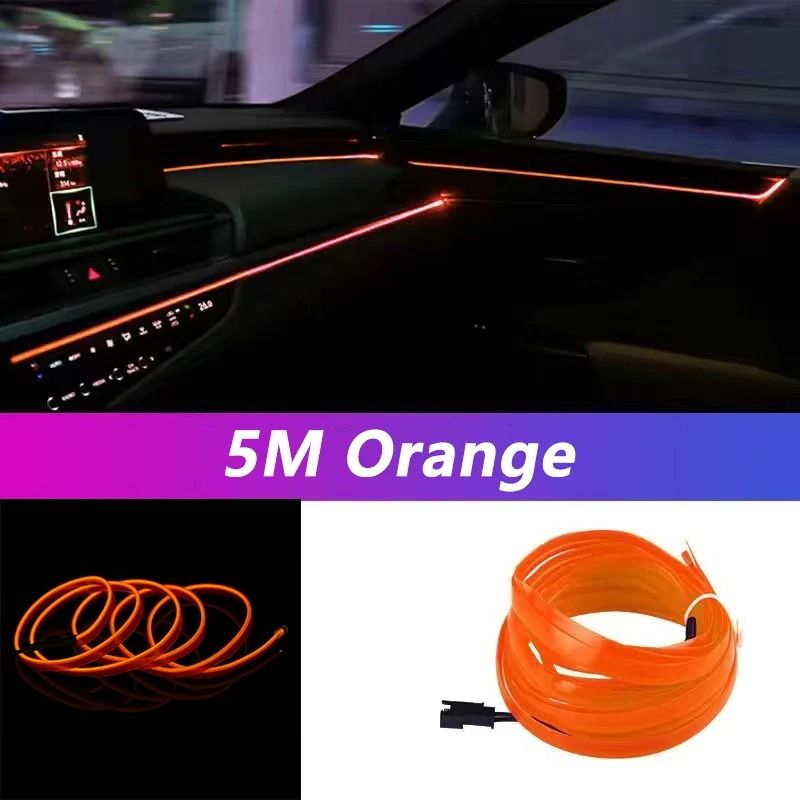 5M USB Interior LED Neon EL Wire Ambient Light 10