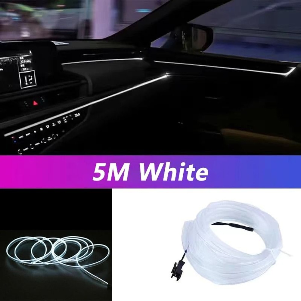 5M USB Interior LED Neon EL Wire Ambient Light 12