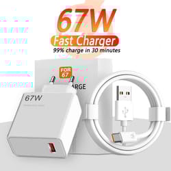 professional 67w usb turbo fast charger & 6a type-c cable set