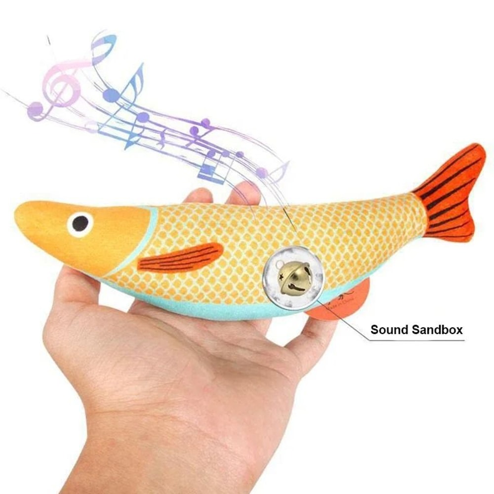 3D Simulation Catnip Interactive Plush Fish Toy 3