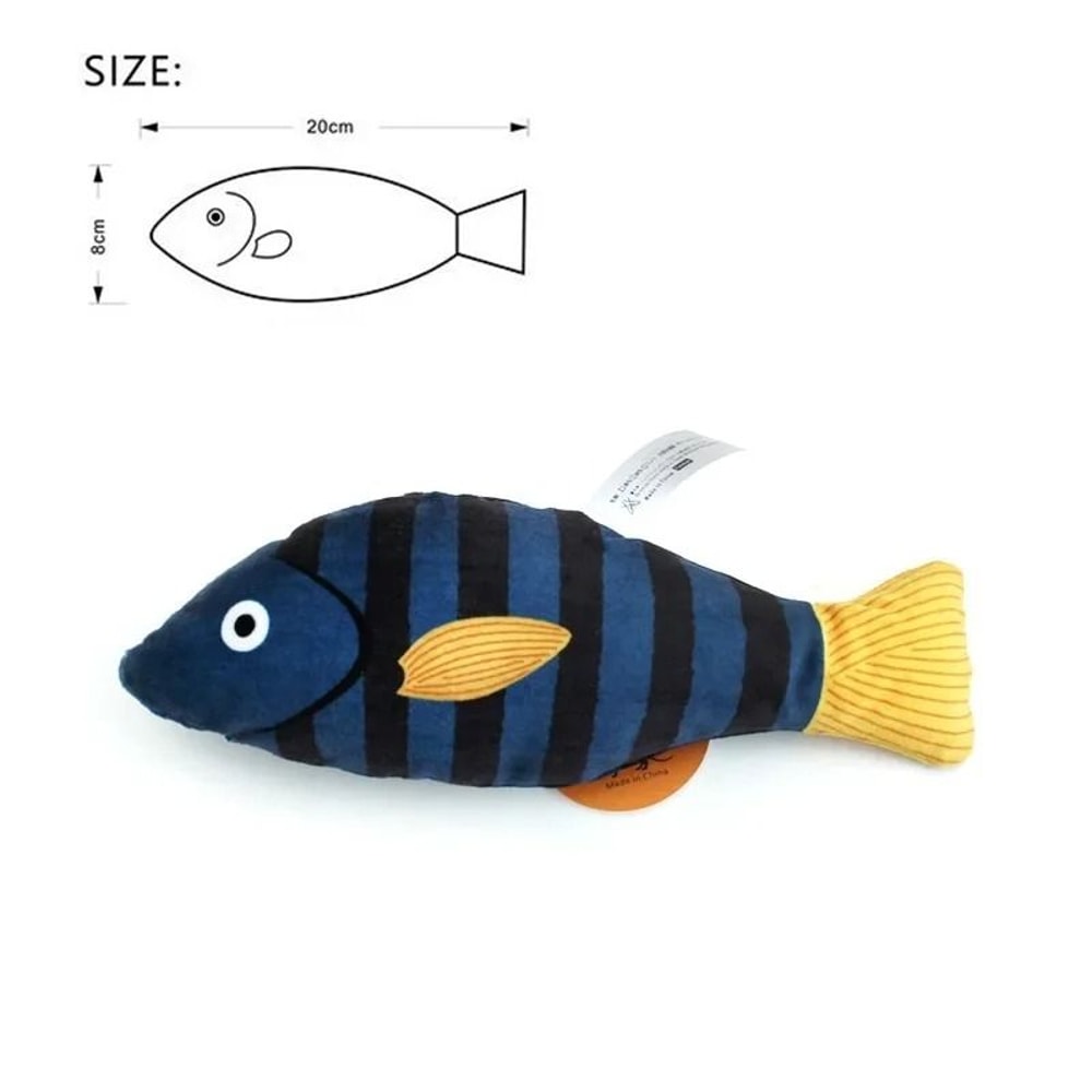 3D Simulation Catnip Interactive Plush Fish Toy 12