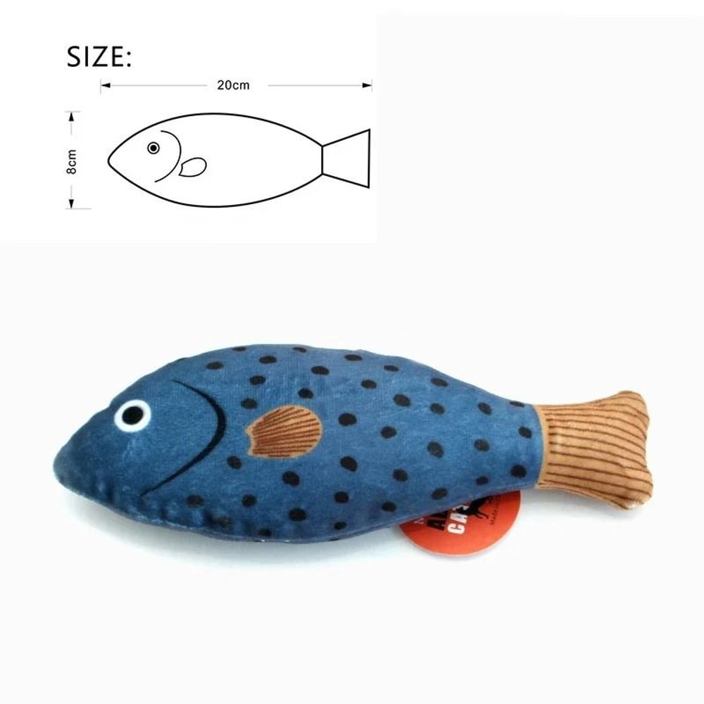 3D Simulation Catnip Interactive Plush Fish Toy 15