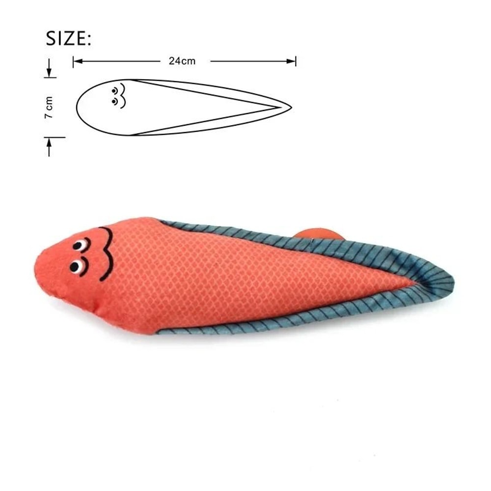 3D Simulation Catnip Interactive Plush Fish Toy 16