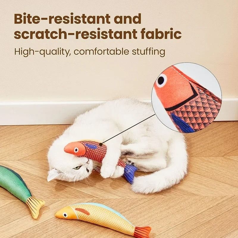 3D Simulation Catnip Interactive Plush Fish Toy 6