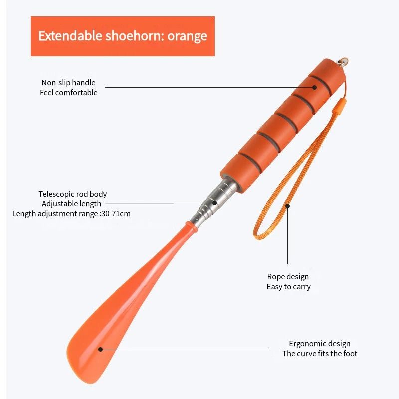 Stretchable Telescopic LongHandle Metal Shoehorn 6