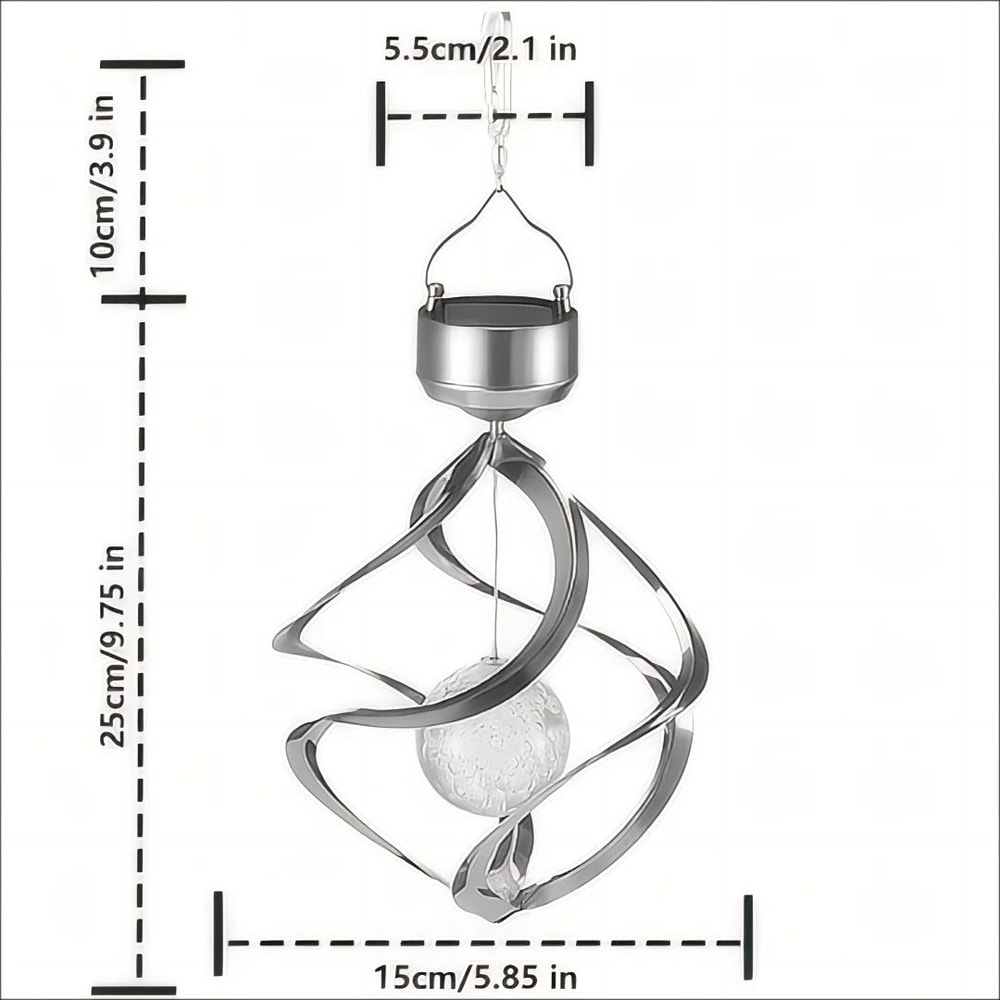 Professional SolarPowered LED Wind Chime Pendant Light 3