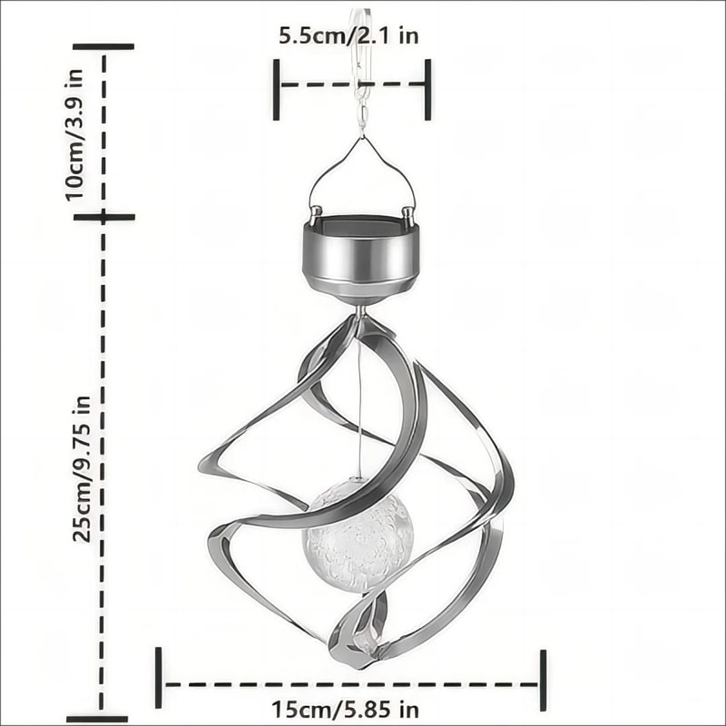 Professional SolarPowered LED Wind Chime Pendant Light 3