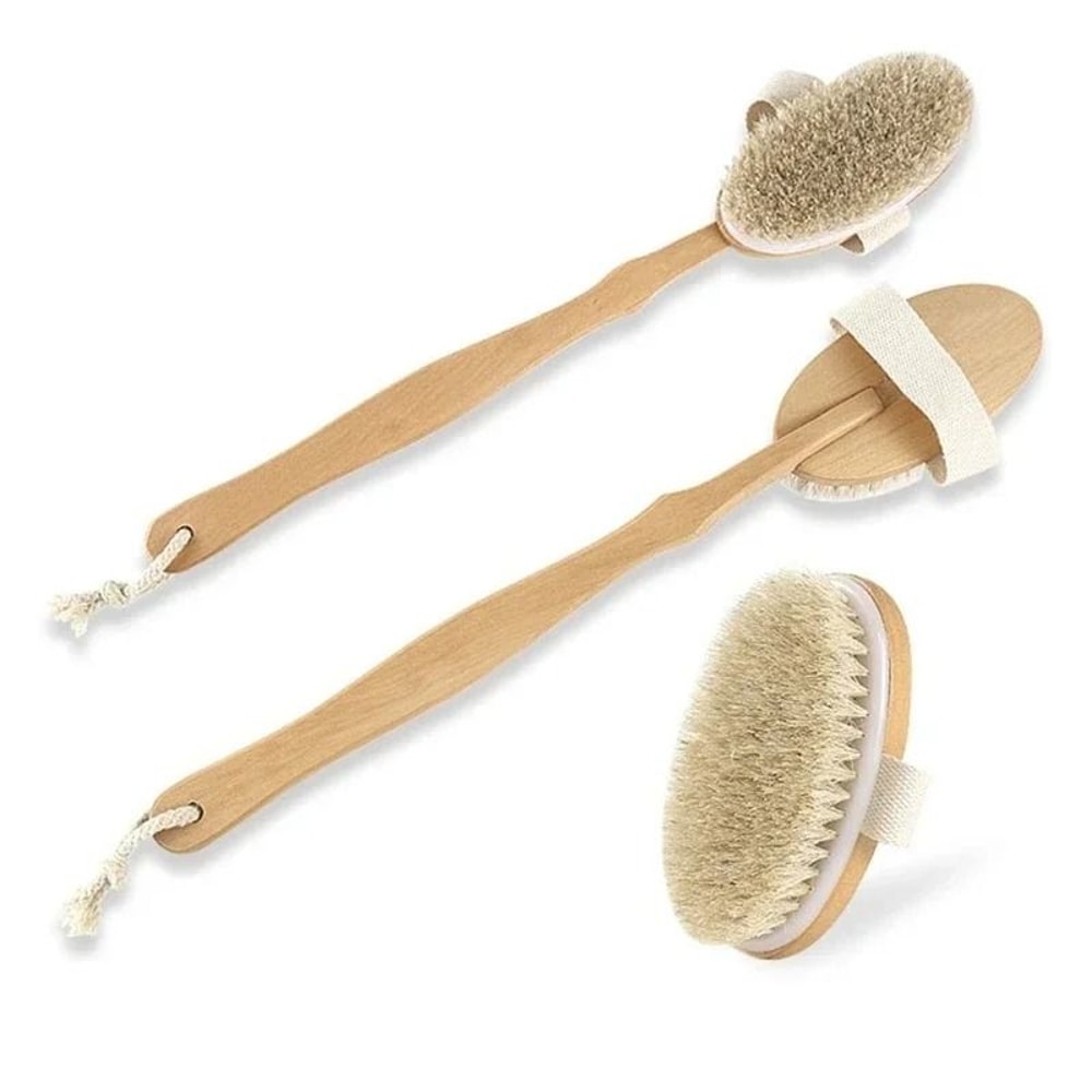 Professional Natural Bristle Back Scrubber Shower Brush 1
