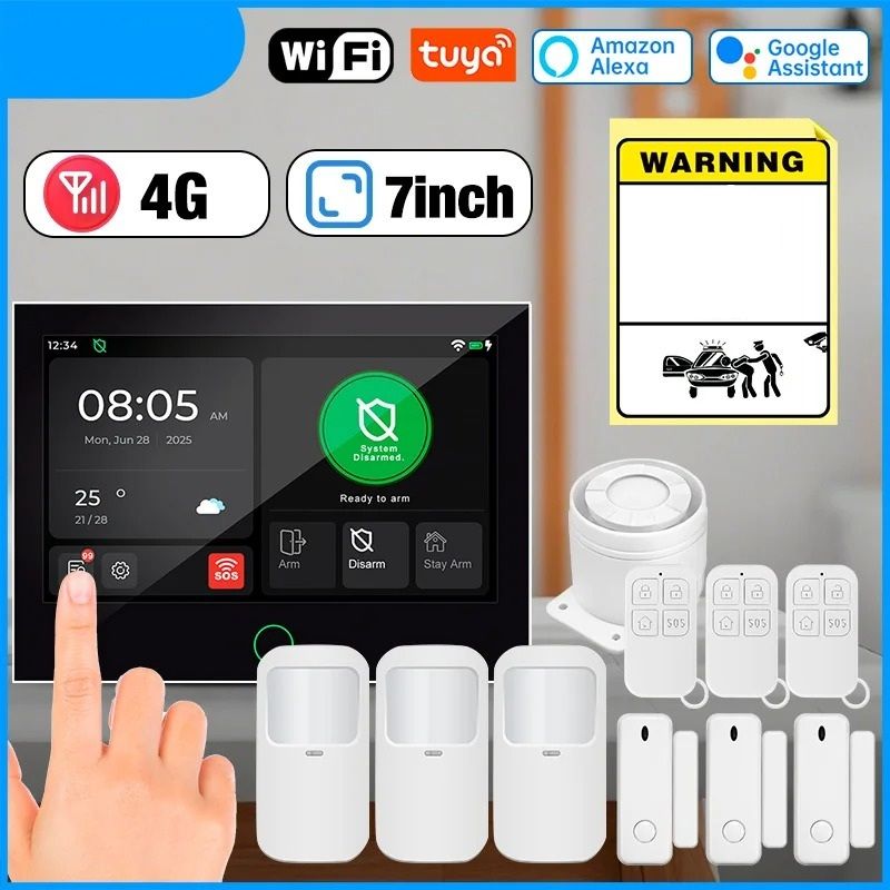 FullColor 7Inch IPS Touchscreen Security Hub 4G WiFi Residential Defense System 0